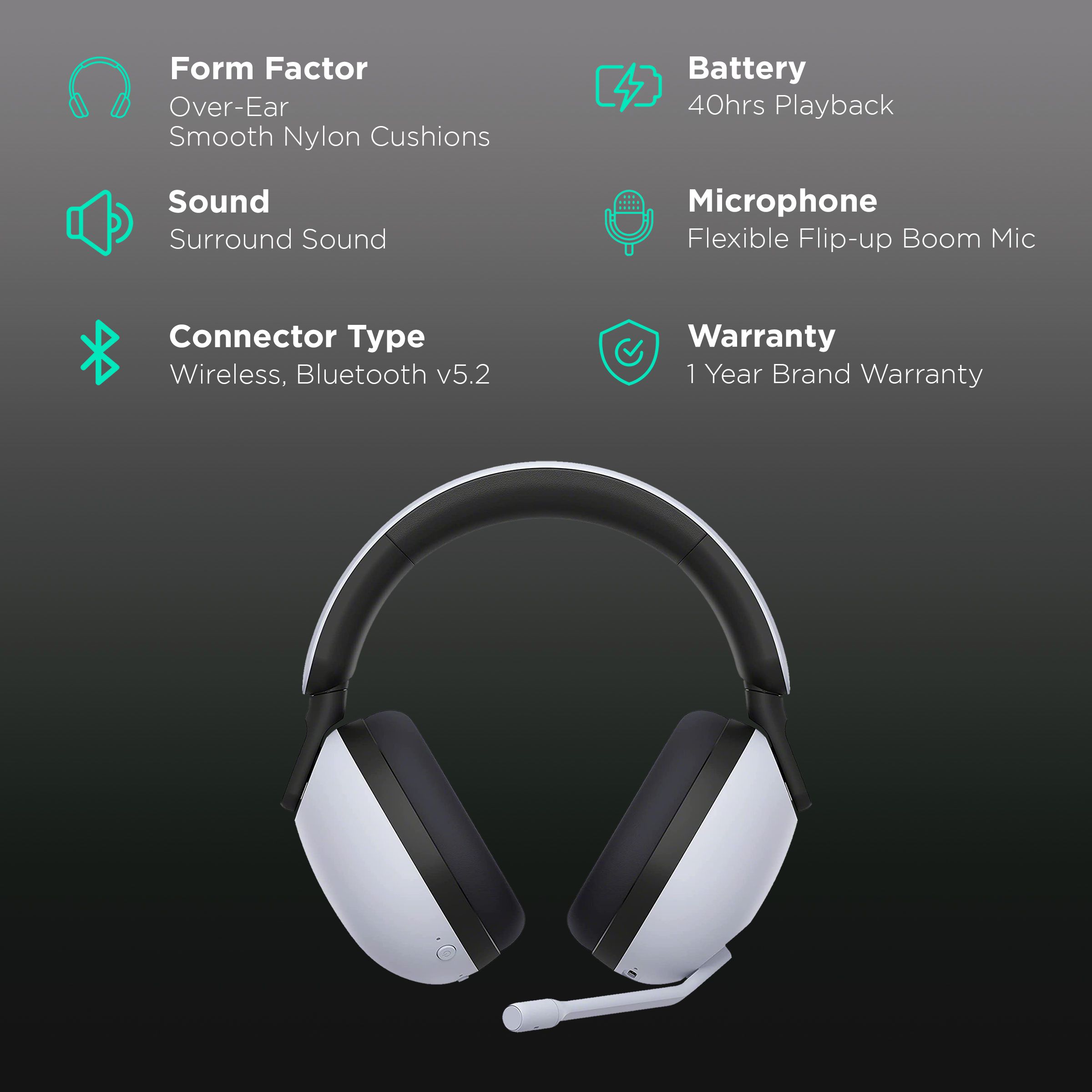 Buy Sony INZONE H7 WH-G700 Bluetooth Gaming Headset (360 Spatial